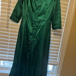 Elegant Green Satin Dress